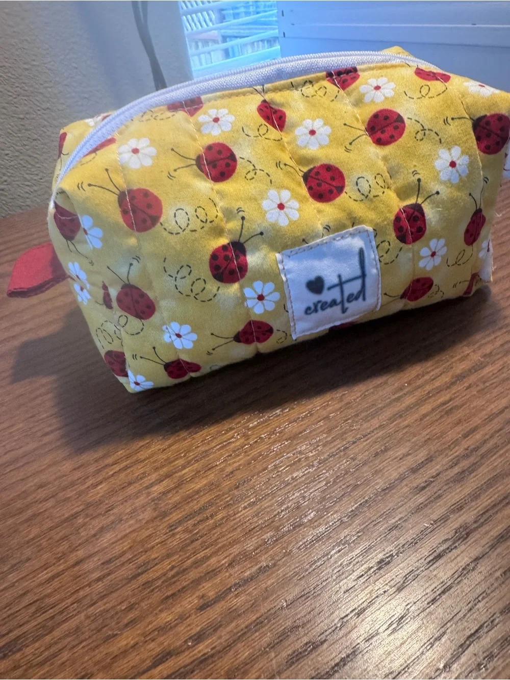Handmade Kids Yellow Ladybug Pouch -